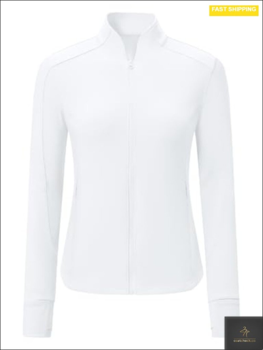 Women's Workout Zip Up Jacket Athletic Running Thumb Hole